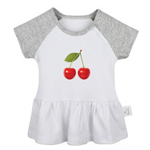 Fruit Cherry Cute Dresses Infant Baby Princess Dress 0-24Months Kids Clothes - £10.43 GBP