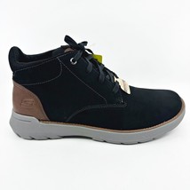 Skechers Doveno Lenson Black Brown Mens Leather Boots - $74.95