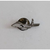 Vintage Small White Military Fighter Jet Plane Lapel Hat Pin - £6.59 GBP