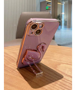 Elegant Swan Electroplated Stand Case Luxury Valentine’s Cover for iPhon... - $7.53