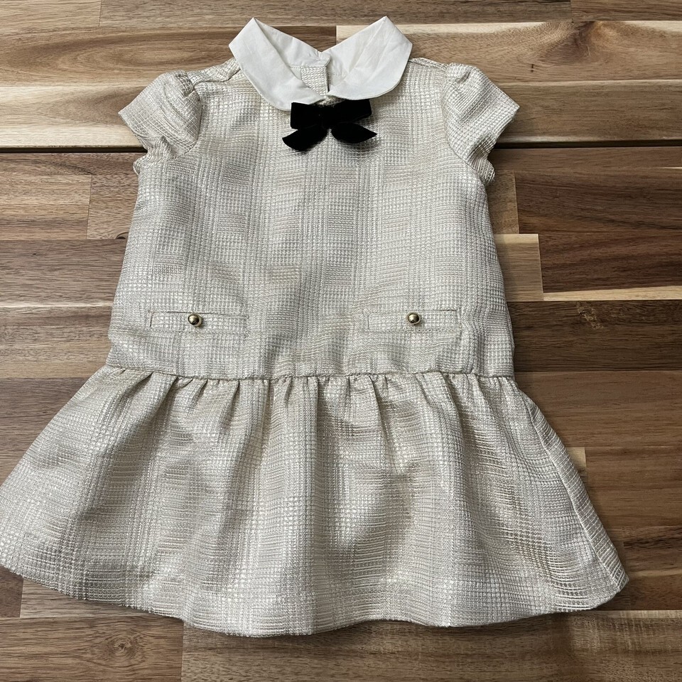 NWOT Janie & Jack Gold Metallic Dress With Black Bow Size 12-18 Months - $18.99 NWOT Janie & Jack Gold Metallic Dress With Black Bow Size 12-18 Months - $18.99