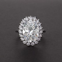 OEVAS 10 Carat Oval High Carbon Diamond Fashion Wedding Ring Luxury S925 Sterlin - £39.03 GBP