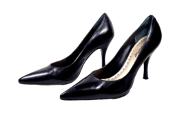 Women High Heel Pump Size 8 Black BCBGIRLS Stiletto Vintage Inspired 1960s - £29.84 GBP