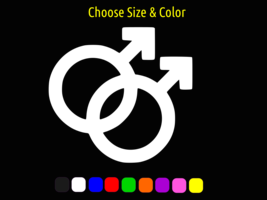 Male Symbol Gay Pride Lgbtq Support Vinyl Window Wall Sticker Choose Size Color - $2.81+