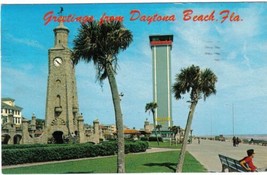 Florida Postcard Daytona Beach Lookout Tower - £2.32 GBP
