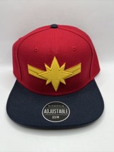 Captain Marvel Star Symbol Icon Logo Adjustable Hat Red by Bioworld- NEW - £12.67 GBP
