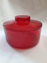 Tupperware 2062 Acrylic Ruby Red Candy Dish Stackable With Lid - Used - $10.00