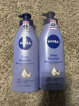 2 NIVEA 48 Hour Deep Nourishing Serum Body Lotion W/Shea Butter-16.9 FL ... - £9.72 GBP