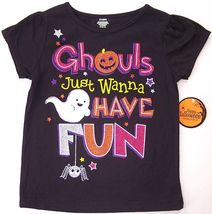 NWT Ghouls Just Wanna Have Fun SS Halloween Girl&#39;s Sparkly T-Shirt, 18 M... - $150.49 MXN