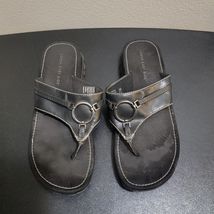 VTG 90s Lower East Side Black Chunky Lug Sole Jammer Platform Sandals Wo... - $50.22 CAD