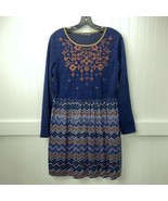 Anthropologie THML Boho Shirt Dress Sz Small Embroidered Multicolor Zig Zag - £22.30 GBP