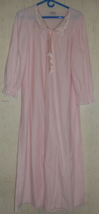 Excellent Vintage Womens Vanity Fair Pink Brushed Nylon Nightgown Size L Usa - £25.70 GBP