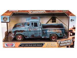 1955 GMC Blue Chip Pickup Truck Matt Blue (Rusted) "Weathered Treasures" Series  - $1,808.89 MXN