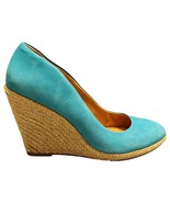Schutz Espadrille Wedges Heels Womens US 10 Tan Green Suede Upper Rubber... - $22.99