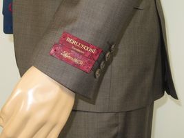 Men Suit BERLUSCONI Turkey 100% Italian Wool Super 180's 3pc Vested #Ber6 Brown image 4