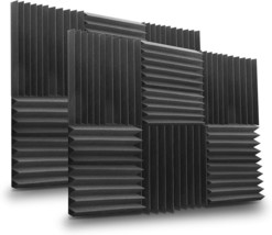 Wall Soundproofing Foam Panel Kit, 12 Pcs\. Wedged Audio Acoustic Sound - $44.92