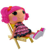 Handmade Toy Folding Lawn Chair, Wood &amp; Yellow Fabric for Dolls, Stuffed... - £5.45 GBP
