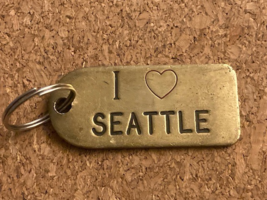 Vtg Lowell Sigmund I &quot;Heart&quot; Love Seattle Brass Keychain 1981 Collectible - $17.20