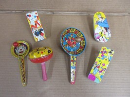 Lot of 6 Vintage Tin Litho Mixed Noise Makers 1950s    C - £50.97 GBP