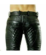 Mens Real Cowhide Leather Short Slim Fit Quilted Clubwear Leisure Bondag... - $123.33 CAD