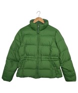 Lands End Puffer Jacket Womens Medium Green Down Feather Filled Quilted Ski - $67.68 CAD