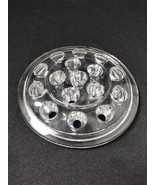 Vintage Large Clear Glass Flower Frog Round With 16 Holes 4.5&quot; Fitter 5&quot;... - $12.86