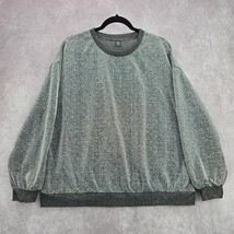 Shein Gray Silver Glitter Sweater Pullover Chic Trendy Blouse Top Shirt ... - $20.00