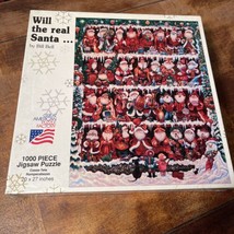 New Vintage WILL THE REAL SANTA 1000 Piece 1993 Great American Factory Christmas - £10.65 GBP