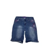Total Girl Plush Size 14.5 Denim jean Shorts Long Butterfly Applique Pat... - $12.28 CAD