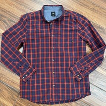 VANS Off the Wall Men&#39;s Red Blue Yellow Plaid Button Down LS Shirt Medium - £17.43 GBP