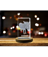 LED Base included | Charming 3D Engraved Crystal of a Cheerful Donkey - ... - £31.87 GBP+