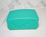 Tupperware Impressions Butter Cheese Dish #3391 1-Pound Size Teal Green - $15.79