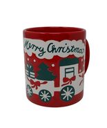 Waechtersbach Germany Merry Christmas Train Red Mug - $359.36 MXN