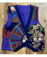 Handmade Women’s Cotton Quilted Purple Printed Button Vest EUC - $46.13 CAD