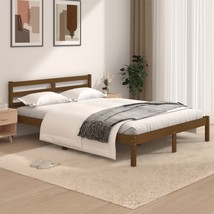 Bed Frame Solid Wood Pine 120x190 cm Small Double Honey Brown - £73.18 GBP