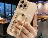 Rea 3d crystal square holder gold plating phone case for iphone 14 12 pro max mini thumb155 crop