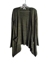 Mudd Long Sleeve Open Front Cardigan With Pockets Greenish Black Size Xtra Small - £13.29 GBP