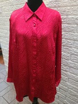 Catherines Maggie Barnes Plus Size 16W Red Blouse Shirt Top Lightweight ... - $15.58