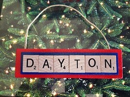 University of Dayton Flyers Christmas Ornament Scrabble Tiles - £7.77 GBP