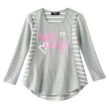 Girls Sweater It&#39;s Our Time Gray Long Sleeve Hello Lovely Lightweight $3... - $14.85