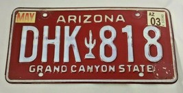 Arizona Red Grand Canyon State License Plate 2003 - £19.42 GBP