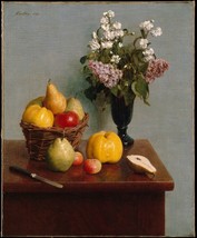 Giclee Oil Painting Still Life with Flowers and Fruit 1866 Henri Fantin-Latour - £6.85 GBP+