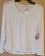 White Ribbed Knit Long Sleeve Top size 1X Women&#39;s Juniors  -NWT - £14.86 GBP