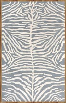 Blue Zebra 100% Wool, 2000-Now, 5' x 8' and Animal Print Handmade Area Rug - $299.00