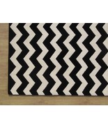 Large Hand tufted Chevron Black and White 9' x 12' Transitional Woolen Area Rug - £581.39 GBP