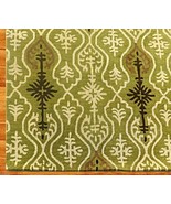 IKAT LINKS GREEN 8&#39; x 10&#39; HANDMADE PERSIAN STYLE 100% WOOL AREA RUG - $664.70 CAD