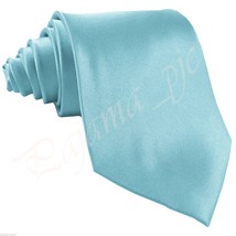 New Men&#39;s Classic Solid Self tie Neck Tie Only Necktie Wedding Party For... - $9.25+