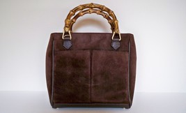 Authentic GUCCI Mini Suede Hand Bag with Bamboo Handles - Brown - £119.83 GBP