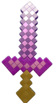 Minecraft Enchanted Plastic Purple Sword Mattel 2017 17&quot; Toy Hard Plasti... - $18.39