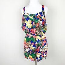 Sugarmint Size Medium Sleeveless Floral Hawaiian Print Shorts Romper - $7.12